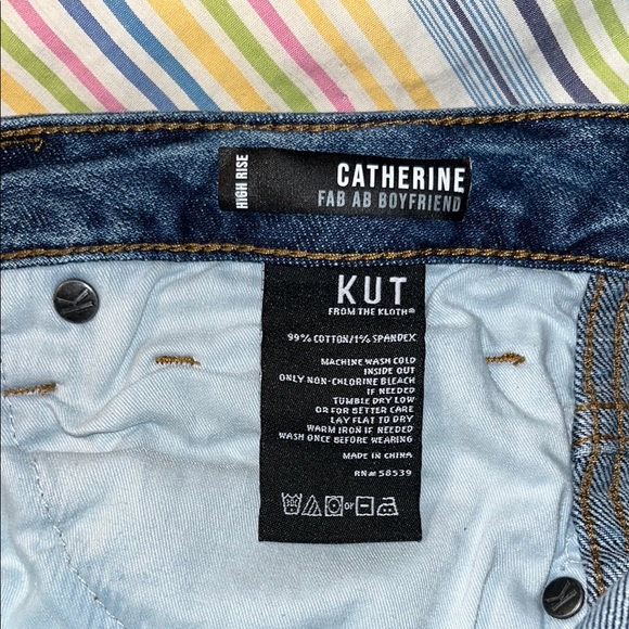 Kut Catherine Fab Ab Boyfriend Blue Denim Jeans 12 - Picture 6 of 8
